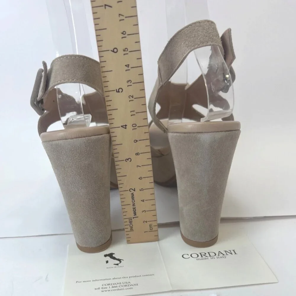 Cordani Taylin Suede Sandals Heeled Women Straps Platform Shoes Size 37 US6.5